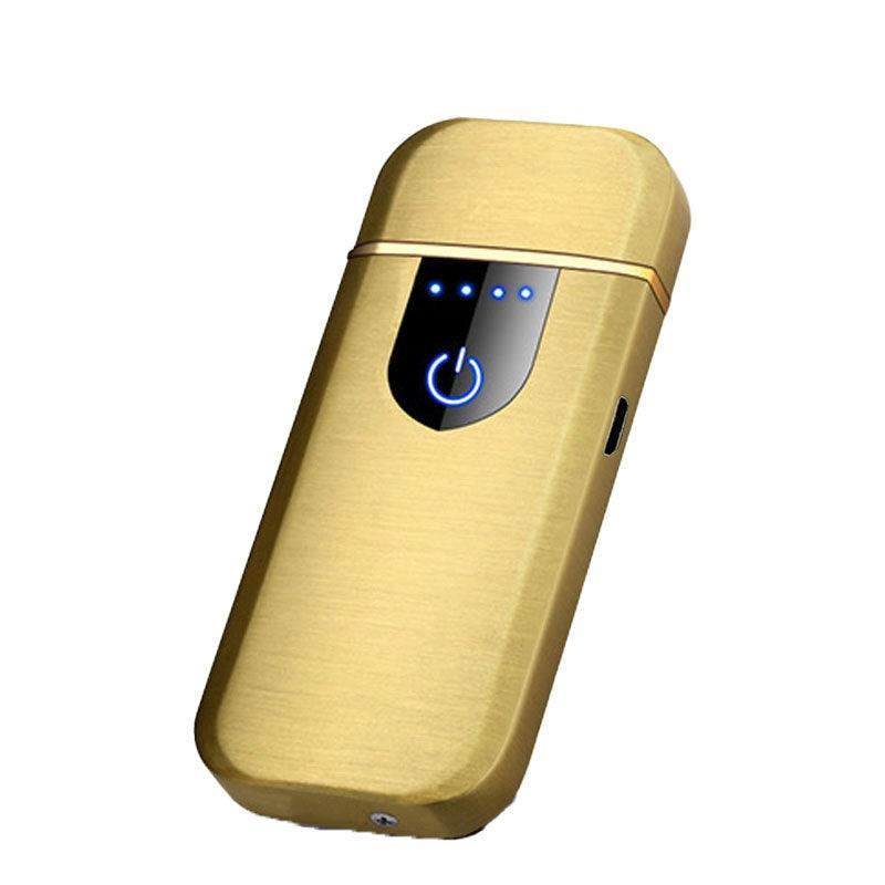 Arc Rechargeable Windproof Flameless Electronic Metal Lighter Usb Lighters Au - Black