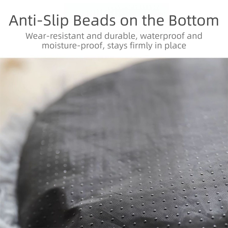 Pink Cozy Donut Long Plush Cat & Dog Calming Bed(Diameter 50cm) - Double-Layer PP Cotton Filling Warming Pet Bed with Anti-Slip Base & Free Blanket