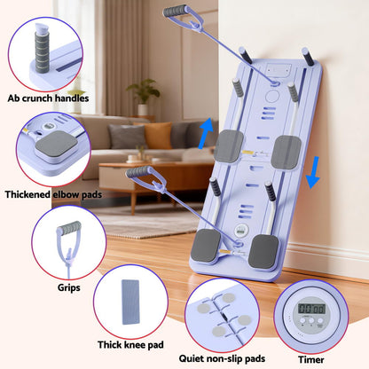 Everfit Pilates Reformer Abdominal Exercise Board Push Up Set Fitness Purple