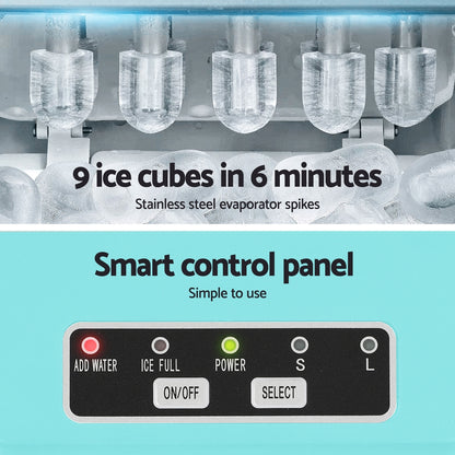 Devanti 12kg Ice Maker Machine w/Self Cleaning Green