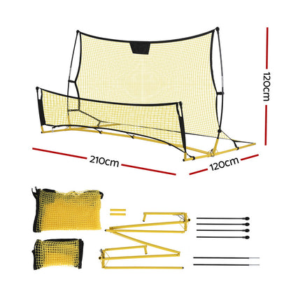 Everfit 2.1m Football Soccer Net Portable Goal Net Rebounder Sports Training Yellow