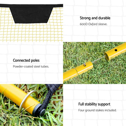 Everfit 2.1m Football Soccer Net Portable Goal Net Rebounder Sports Training Yellow