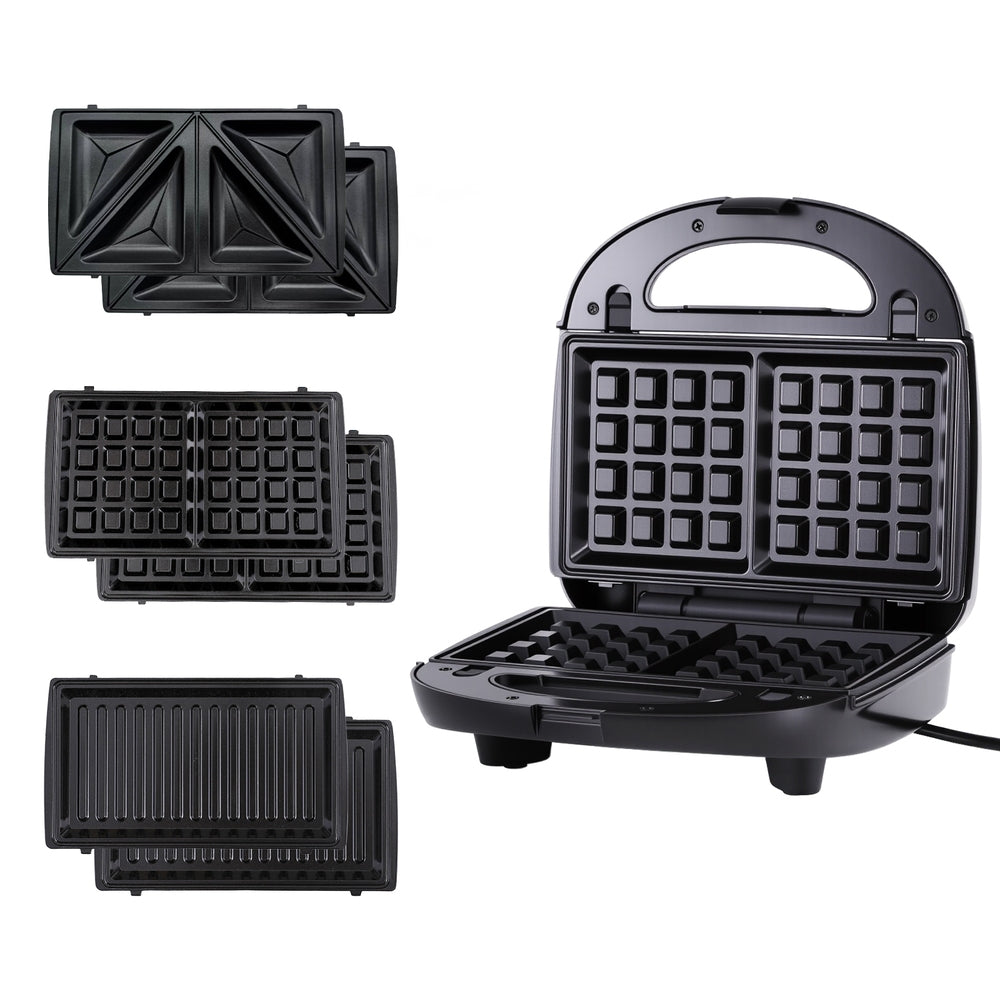 Devanti 3-in-1 Sandwich Press Waffle Maker Panini Press Grill 850W
