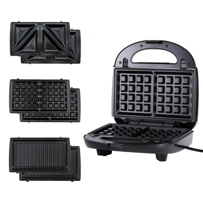 Devanti 3-in-1 Sandwich Press Waffle Maker Panini Press Grill 850W