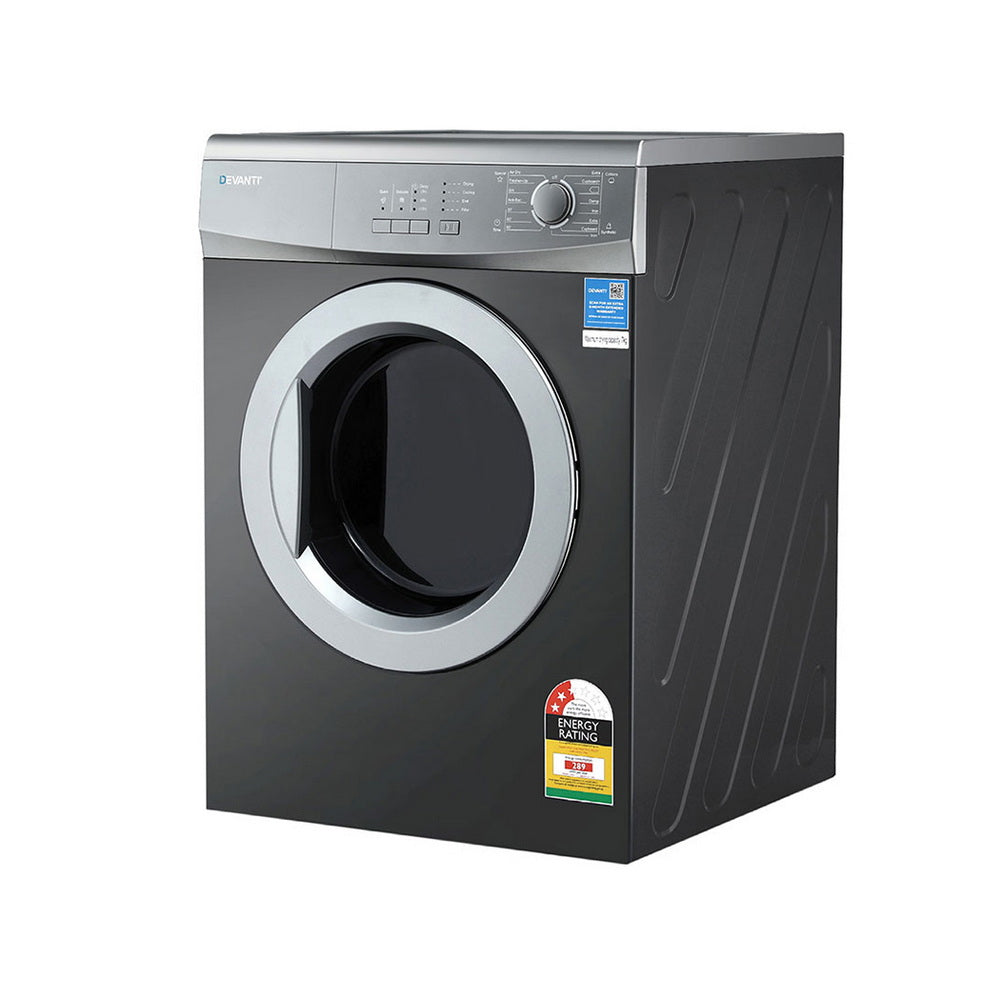 Devanti 7kg Tumble Dryer Vented 15 Auto Programs - Grey