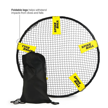 W3 Ball Original Roundnet Game Set, 4-Player Outdoor Volleyball with 3 Balls, Net & Bag for Lawn, Sand & Indoors