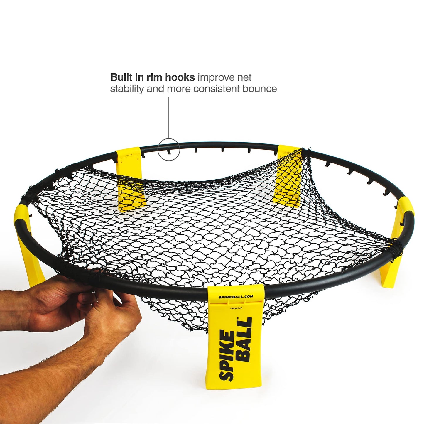 W3 Ball Original Roundnet Game Set, 4-Player Outdoor Volleyball with 3 Balls, Net & Bag for Lawn, Sand & Indoors