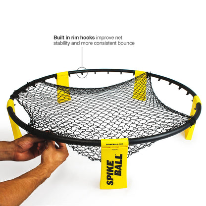 W3 Ball Original Roundnet Game Set, 4-Player Outdoor Volleyball with 3 Balls, Net & Bag for Lawn, Sand & Indoors