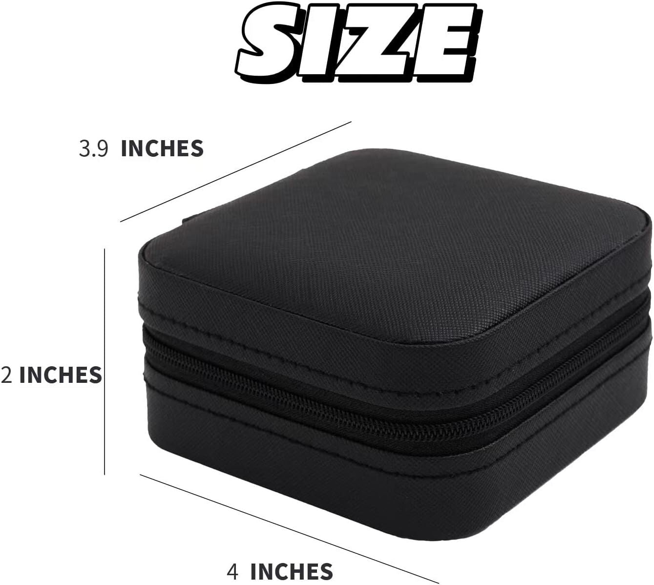 Black Travel Jewelry Box with Mirror: Sleek, Organised Storage for Rings, Necklaces & Earrings, Ideal for Aussies