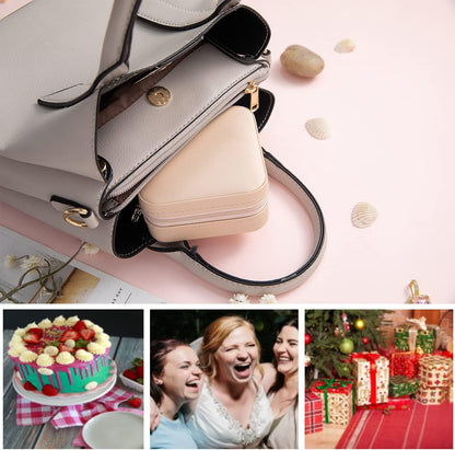 Pink Travel Jewelry Box with Mirror: Compact, Organised Storage for Rings, Necklaces & Earrings, Ideal for Aussies