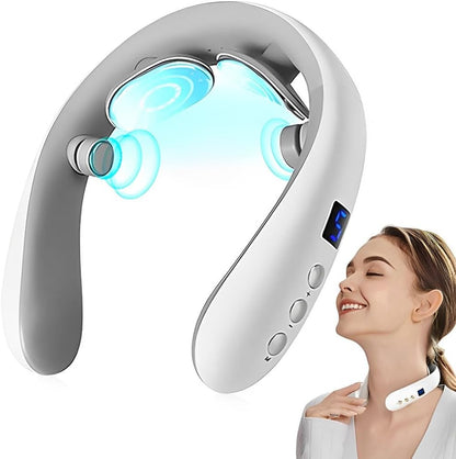 Wireless Neck Massager with Heat & 10 Modes: Electric Pulse Pain Relief for Australian Office Workers & Active Adults