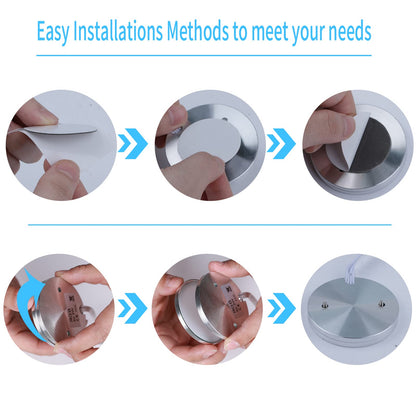 RGB Single LED Kitchen Under Cabinet Puck Light,Color Changing LED Under Cabinet Lights Kit,Aluminum Slim Multi Color Wired Display Cupboard Light for Kitchen 2 PCS