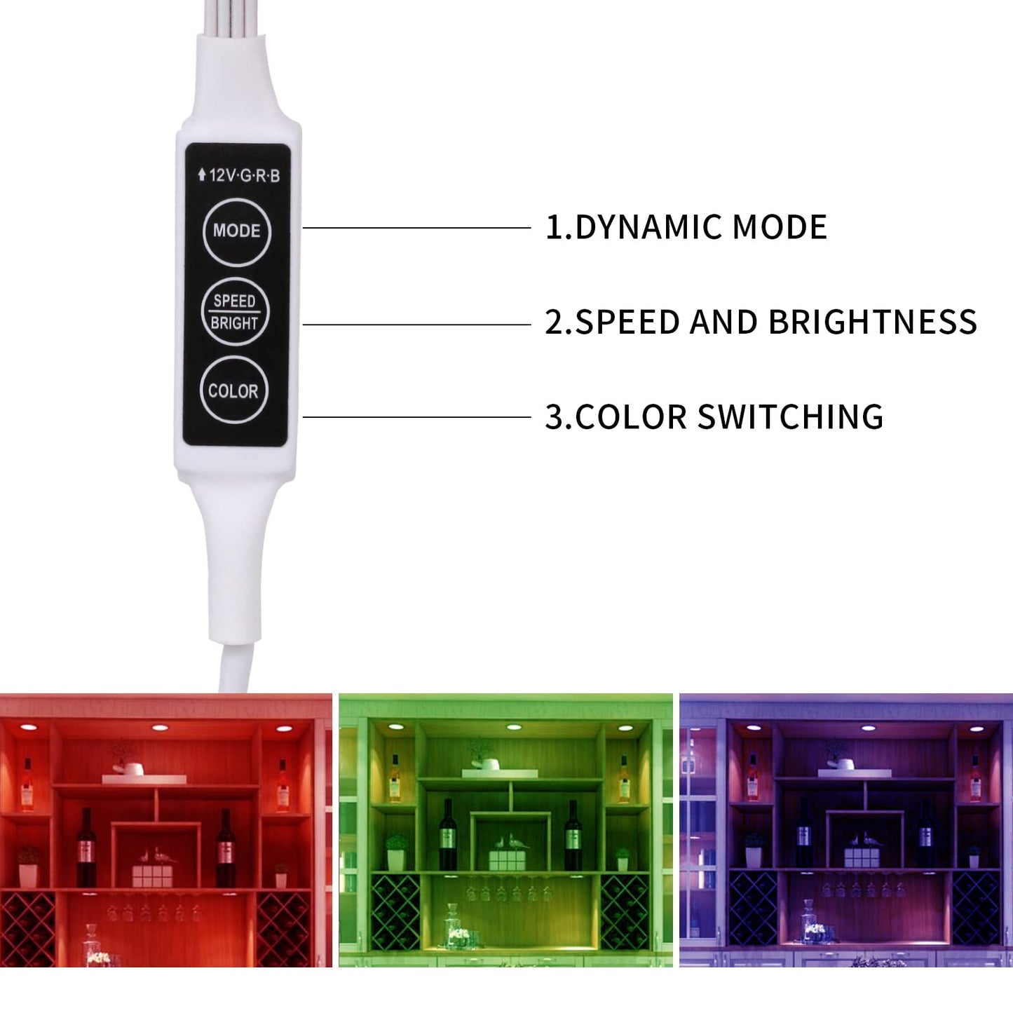 RGB Single LED Kitchen Under Cabinet Puck Light,Color Changing LED Under Cabinet Lights Kit,Aluminum Slim Multi Color Wired Display Cupboard Light for Kitchen 2 PCS