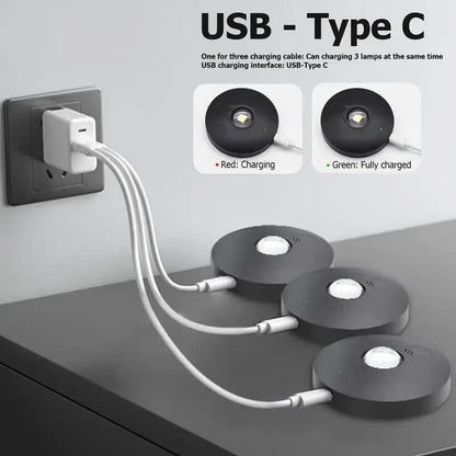 3 Lights LED Rechargeable Slim Cabinet Light, 2cm, Remote Control, Magnetic Mount