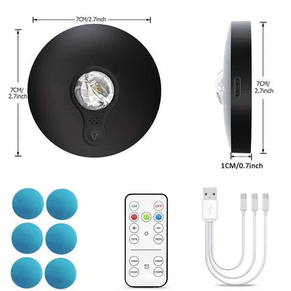 6 Lights LED Rechargeable Slim Cabinet Light, 2cm, Remote Control, Magnetic Mount