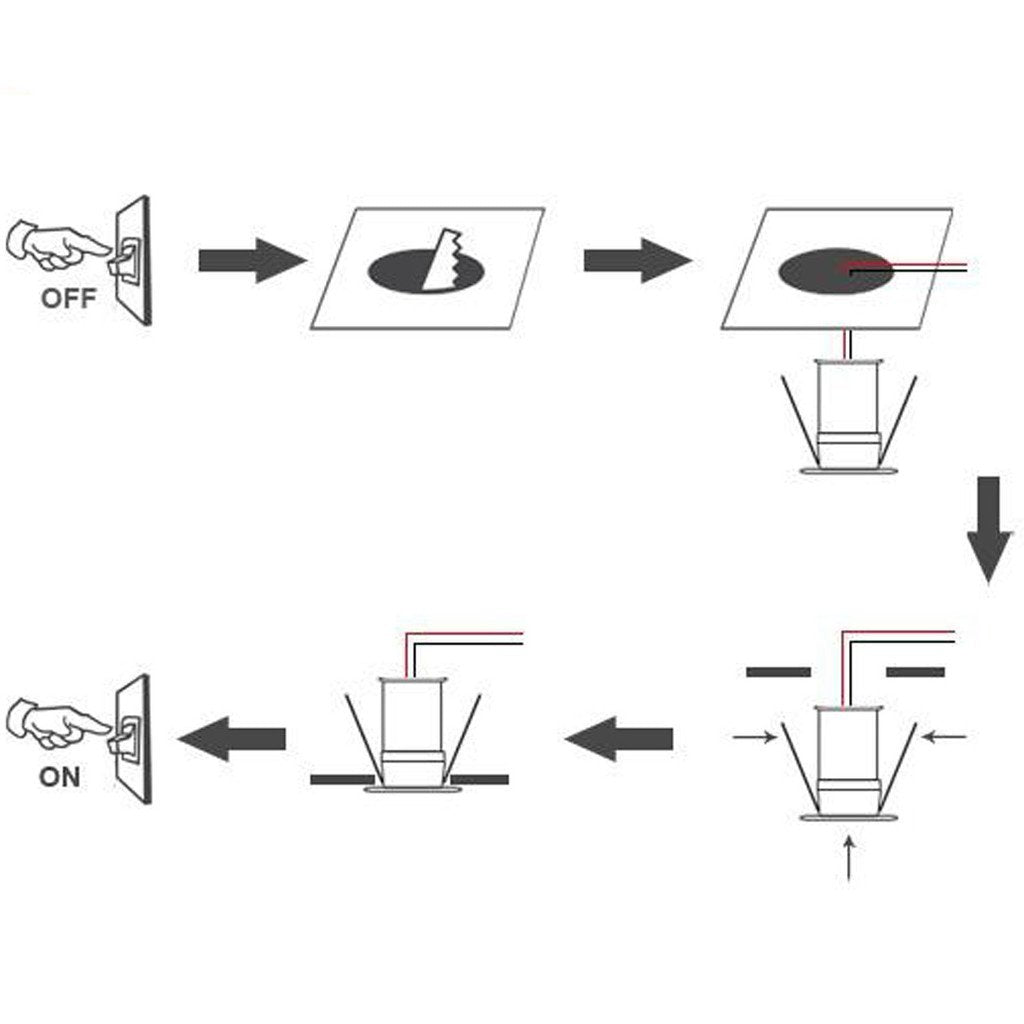 12V Under Cabinet LED Lights 9 Packs of Recessed Mini Downlights for Indoor with Hard Wired Cable and Connectors for Stair Step Furniture Showcase Lighting (Warm White)