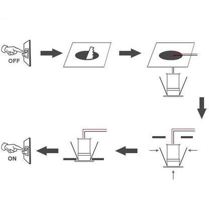 12V Under Cabinet LED Lights 9 Packs of Recessed Mini Downlights for Indoor with Hard Wired Cable and Connectors for Stair Step Furniture Showcase Lighting (Warm White)