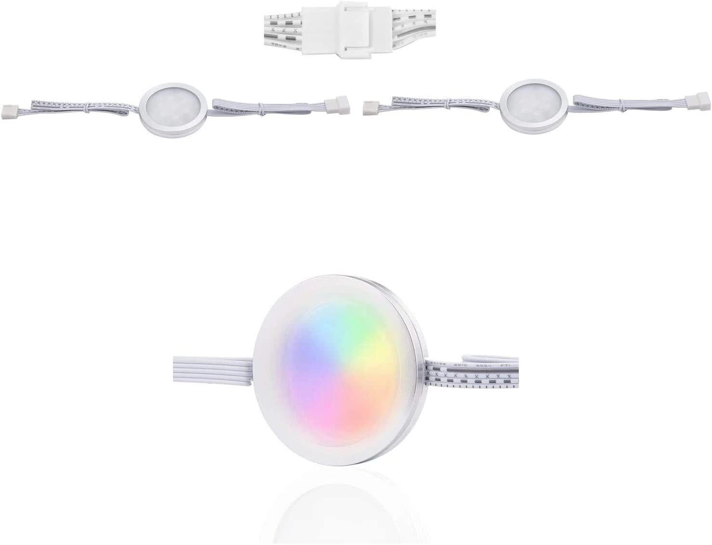 Under Counter LED Light Kit, RGBW Under Cabinet Lighting, 10 Packs Colored Cabinet Lights with Wireless 40-Key IR Dimmable Remote Control (10 Lights)