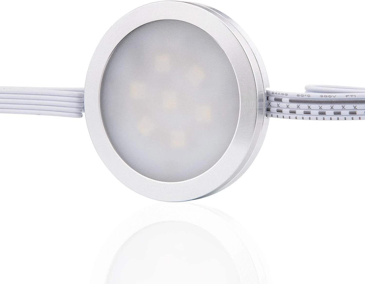 Under Counter LED Light Kit, RGBW Under Cabinet Lighting, 10 Packs Colored Cabinet Lights with Wireless 40-Key IR Dimmable Remote Control (10 Lights)