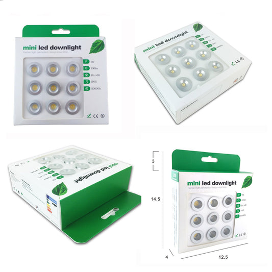 LED Small Recessed Ceiling Lights Spot Lights Downlights,IP54 Ceiling Ultra Slim 9 Pack,Small Spot Lamp with Hardwired for Kitchen,Stairs,Hallway,DIY Lighting,Bookshelf (6000K Daylight White)