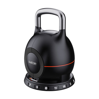 Powertrain Adjustable Kettlebell 20kg 7 in 1 Weight Selection Set w/Quick One Hand Adjustment Secure Locking System
