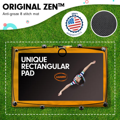 Kahuna 6 Ft X 9 Ft Rectangular Outdoor Trampoline With LED Basketball Set Orange