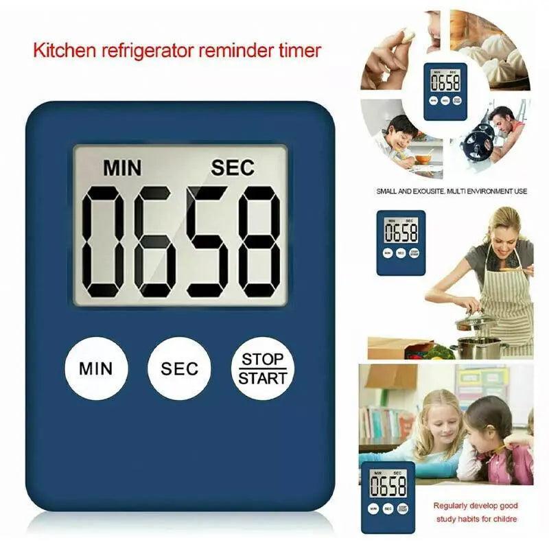 Digital Kitchen Timer with Back Mount LCD Countdown Display 99-Minute Range - 1 PC