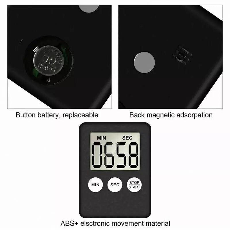 Digital Kitchen Timer with Back Mount LCD Countdown Display 99-Minute Range - 1 PC