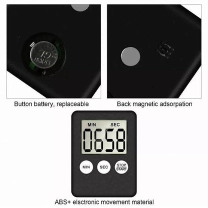 Digital Kitchen Timer with Back Mount LCD Countdown Display 99-Minute Range - 1 PC
