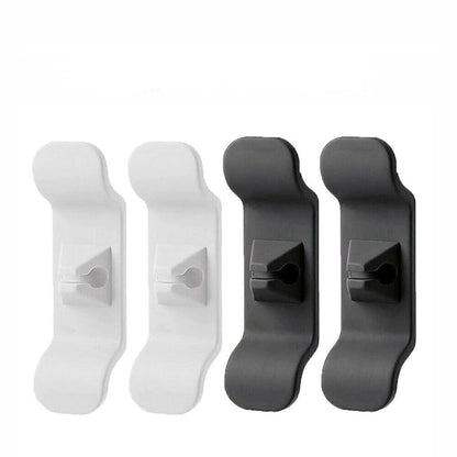 Cord Organizer Wrap Holder 4pcs Kitchen Appliance Cable Winder Adhesive Clip - 2PCS White+2PCS Black