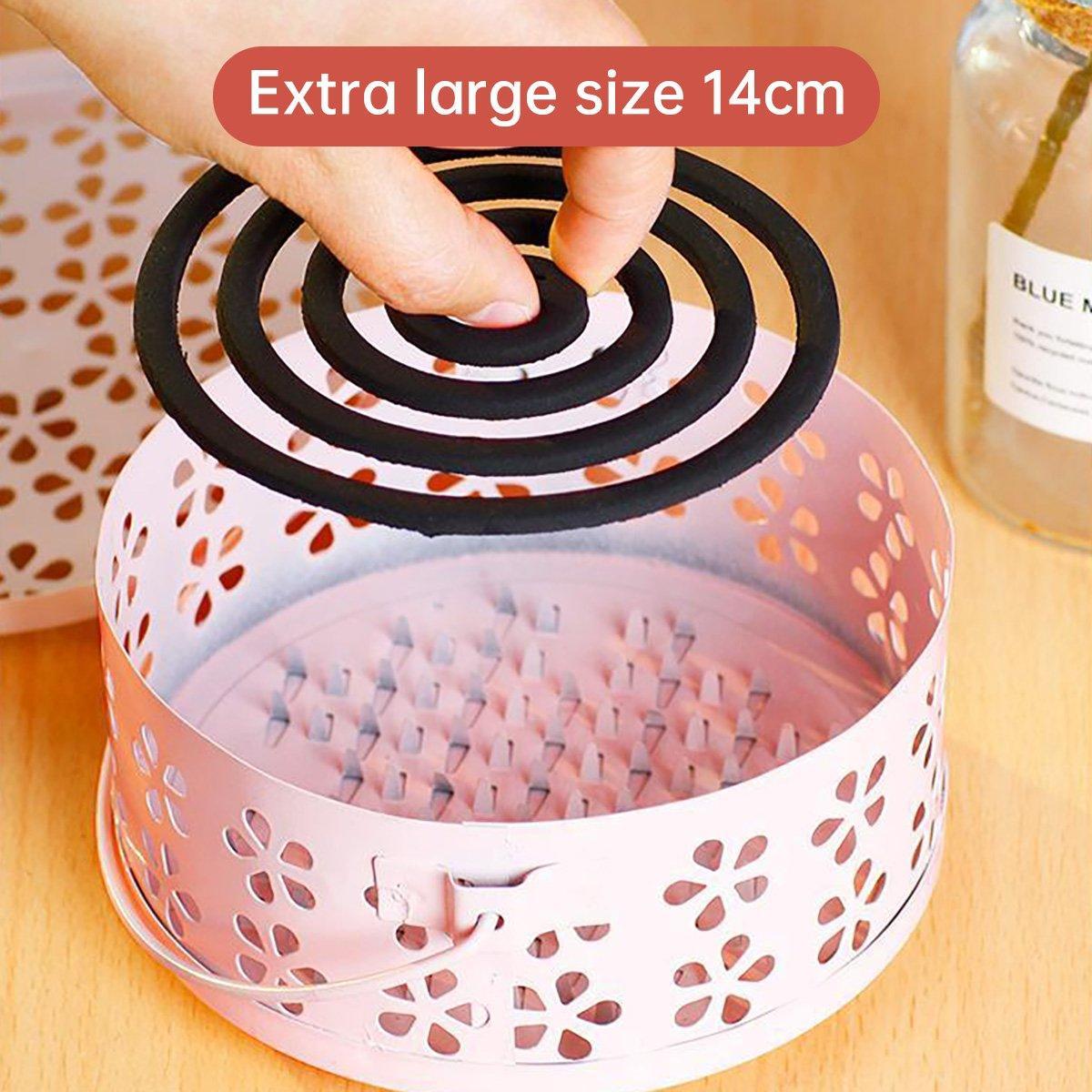 Iron Mosquito Incense Box Fireproof Tray Stand Indoor Household Incense Holder - Black