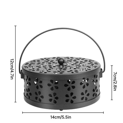 Iron Mosquito Incense Box Fireproof Tray Stand Indoor Household Incense Holder - Blue