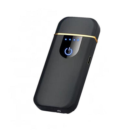 Arc Rechargeable Windproof Flameless Electronic Metal Lighter Usb Lighters Au - Black
