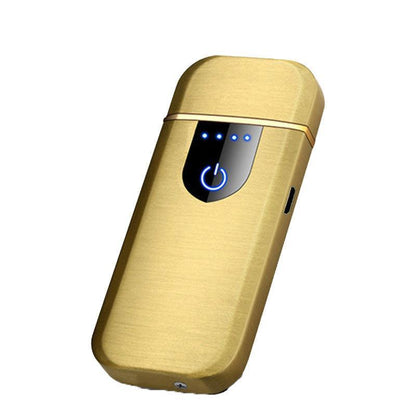 Arc Rechargeable Windproof Flameless Electronic Metal Lighter Usb Lighters Au - Black