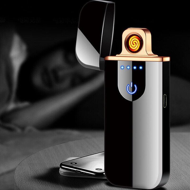 Arc Rechargeable Windproof Flameless Electronic Metal Lighter Usb Lighters Au - Blue