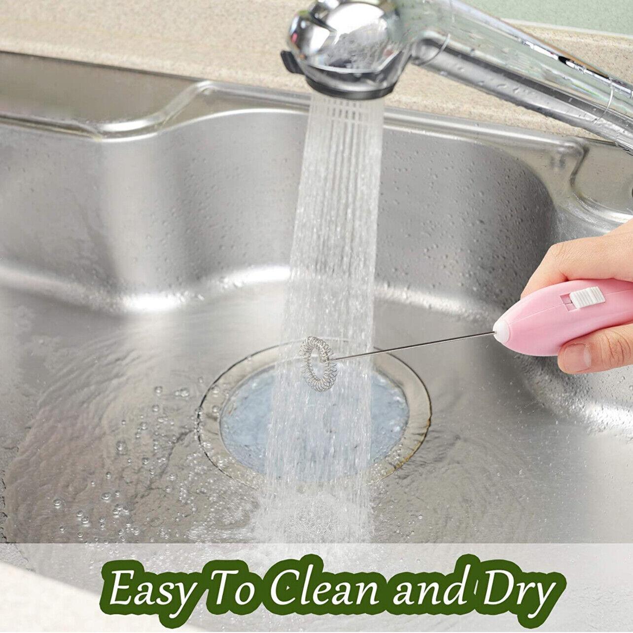 Electric Kitchen Mini Foamer Milk Frother Egg Beater Stirrer Whisk Mixer Tool - Pink