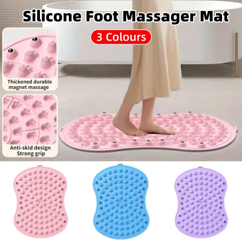 Soft TPE Foot Massage Mat Non-Slip Comfort Pad for Home Bathroom Use - Blue
