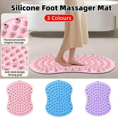 Soft TPE Foot Massage Mat Non-Slip Comfort Pad for Home Bathroom Use - Blue