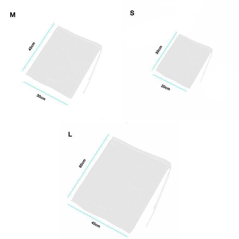 Micron Reusable Nylon Fine Mesh Food Strainer Filter Bag For Nut Milk Coffee - 20*30CM