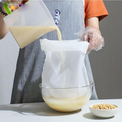 Micron Reusable Nylon Fine Mesh Food Strainer Filter Bag For Nut Milk Coffee - 20*30CM