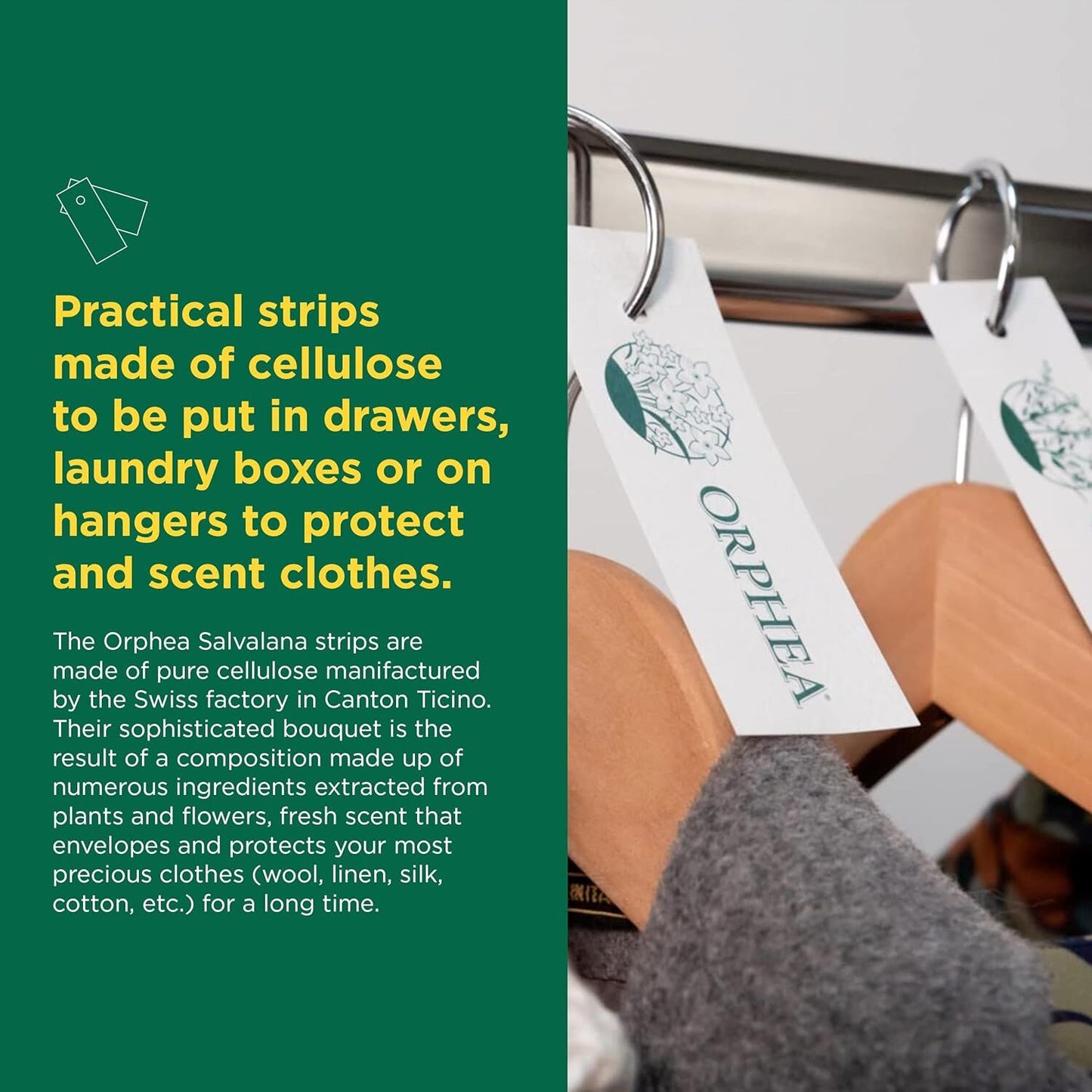 Orphea 12pcs Clothes Protector Natural Flower Floral Scented Strips for Drawers/Closets