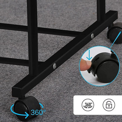 Double Clothes Rack Metal Garment Rail 80x154cm – Heavy Duty Hanging Shelf Storage