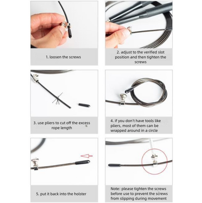 2PCS Black Pro-Grade Speed Jump Rope with Knurled Aluminum Handles - Ball Bearing System for CrossFit, Boxing & Double Unders