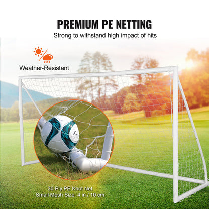 VEVOR Portable Soccer Goal, 3.7x1.8M Soccer Net, Adults Kids Backyard Soccer Net, Large Practice Soccer Net, Youth Training Soccer Goal Set, All-Weather Outdoor Soccer Goals with Carry Bag, 1 Pack