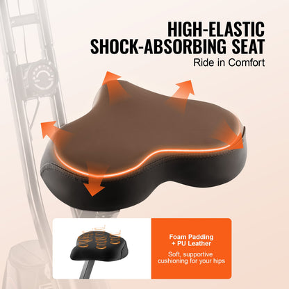 VEVOR Folding Exercise Bike, Foldable Fitness Stationary Bike, Adjustable Magnetic Resistance Stationary Bike, Upright Indoor Cycling Bike for Home Gym Workout, Comfortable Seat Cushion, LCD Monitor