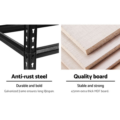 Giantz 2x1.5M Garage Shelving Warehouse Rack Pallet Racking Storage Shelve Black